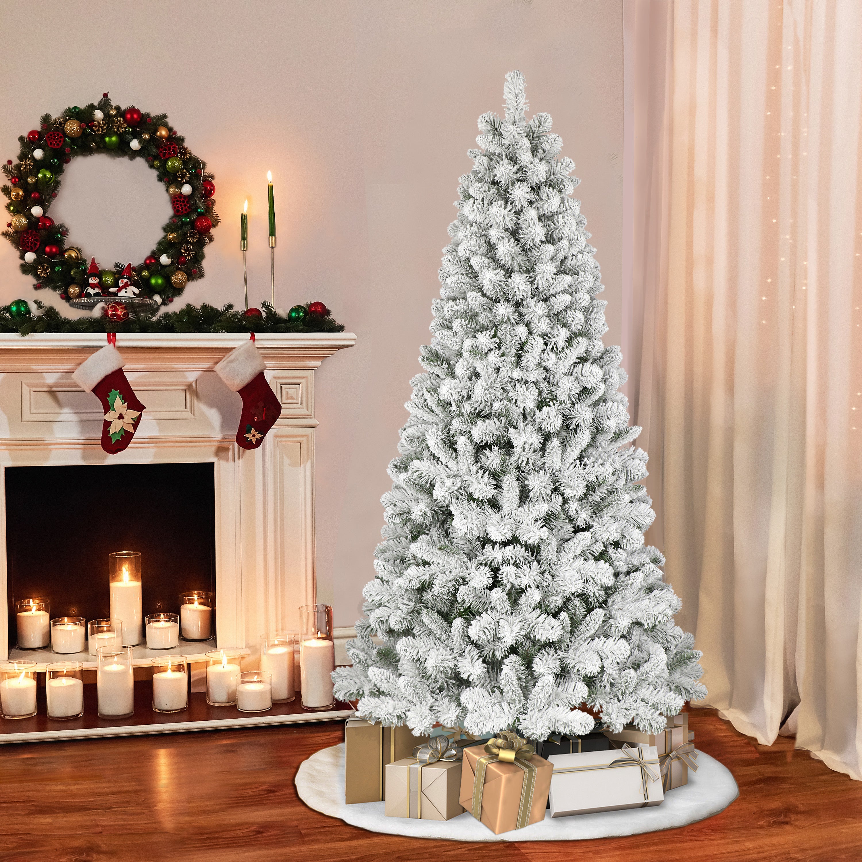 6.5ft Flocked Virginia Pine Tree